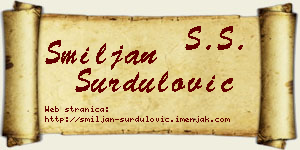 Smiljan Surdulović vizit kartica
